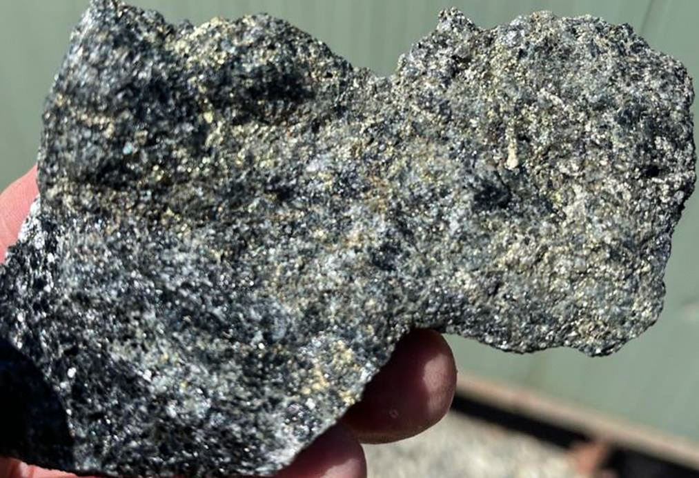 Figure 3. Matrix style pyrite + chalcopyrite ± pyrrhotite mineralisation from the same locality at Brunswick - February 2021.