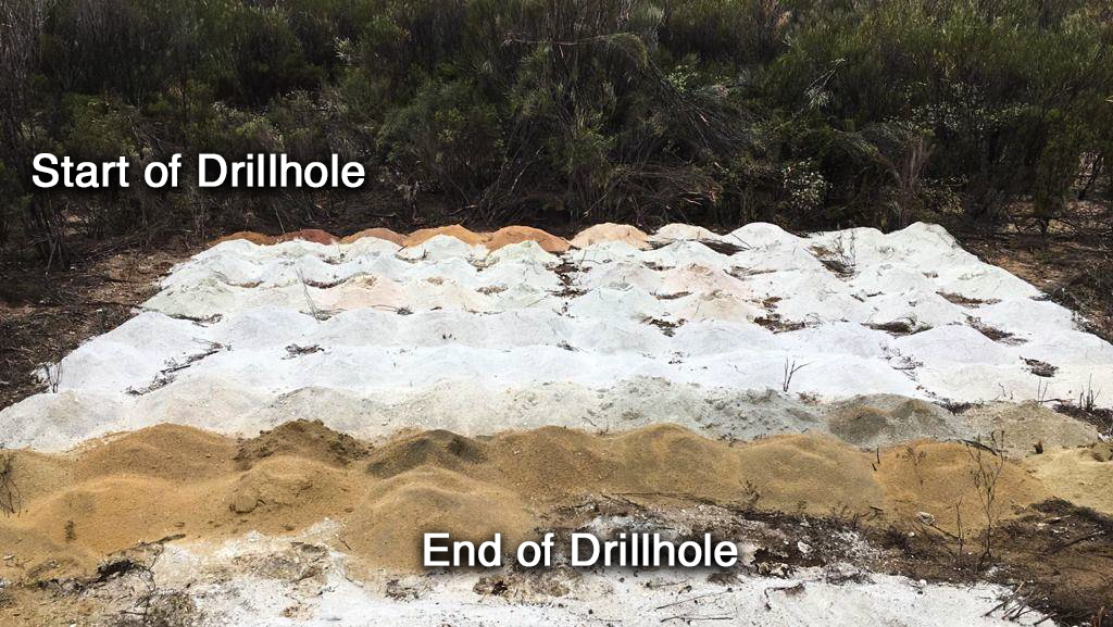 Figure 2. White Kaolin Clays at the Airfield Project from 5 to 60m BMRC001
