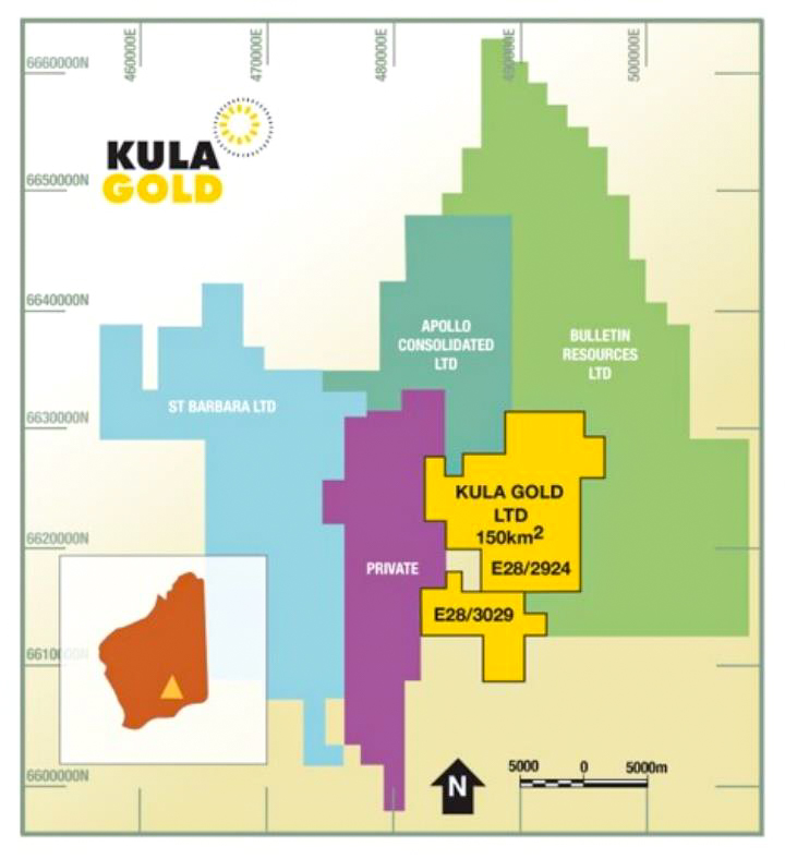 Fig 7. Kula’s Kurnalpi project tenement location, with neighbouring explorers.