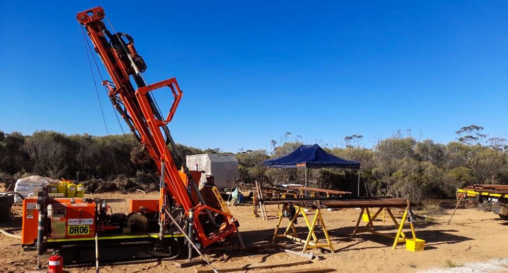 Figure 1. Diamond rig at the Crayfish Gold Prospect, within the Marvel Loch- Airfield Project.